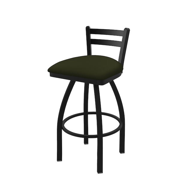 25" Low Back Swivel Counter Stool, Black Wrinkle, Canter Pine Seat